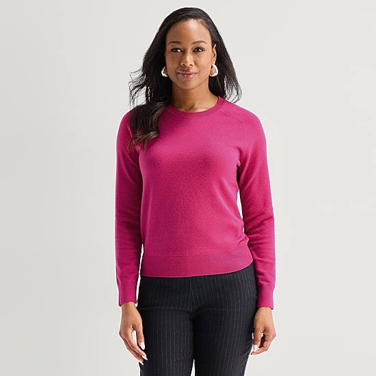 Liz Claiborne Luxe Womens Crew Neck Long Sleeve Pullover Sweater
