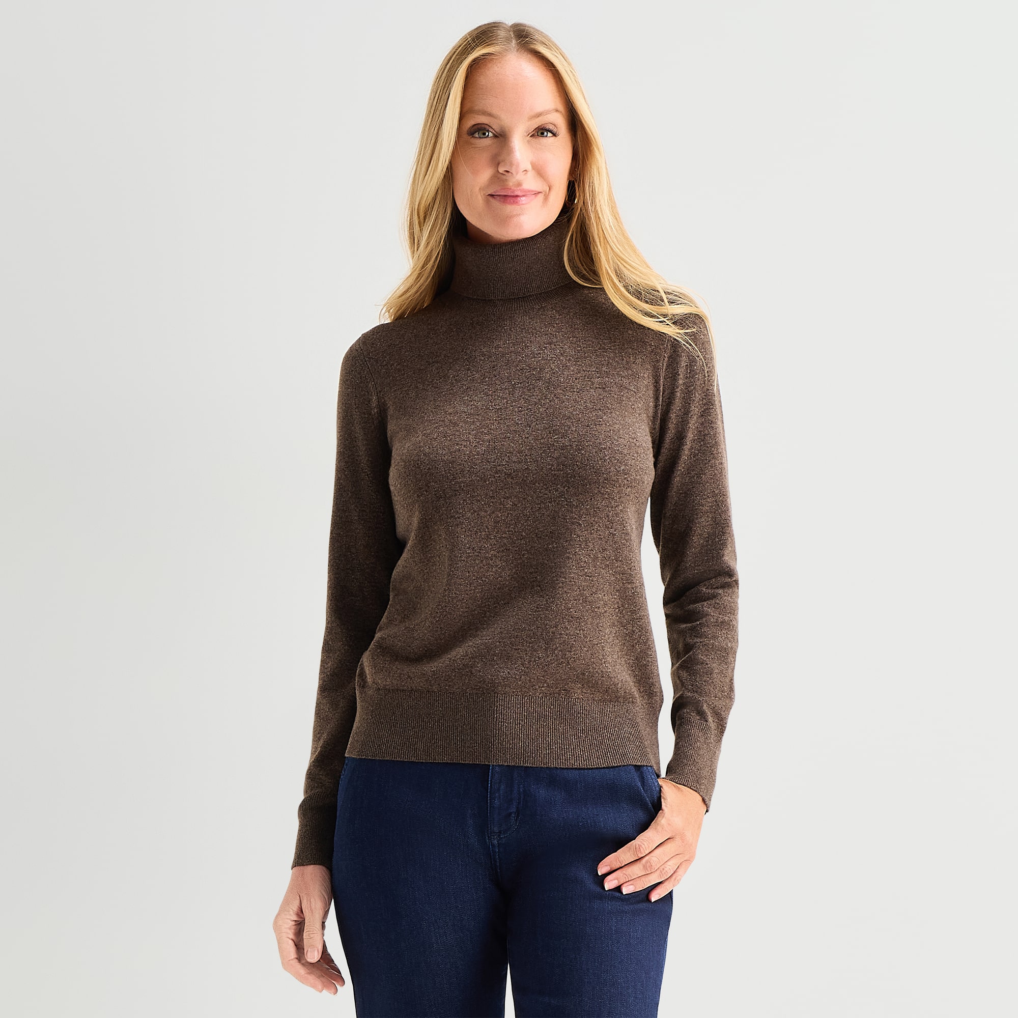 Liz Claiborne Luxe Womens Turtleneck Long Sleeve Pullover Sweater