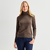 Liz Claiborne Luxe Womens Turtleneck Long Sleeve Pullover Sweater