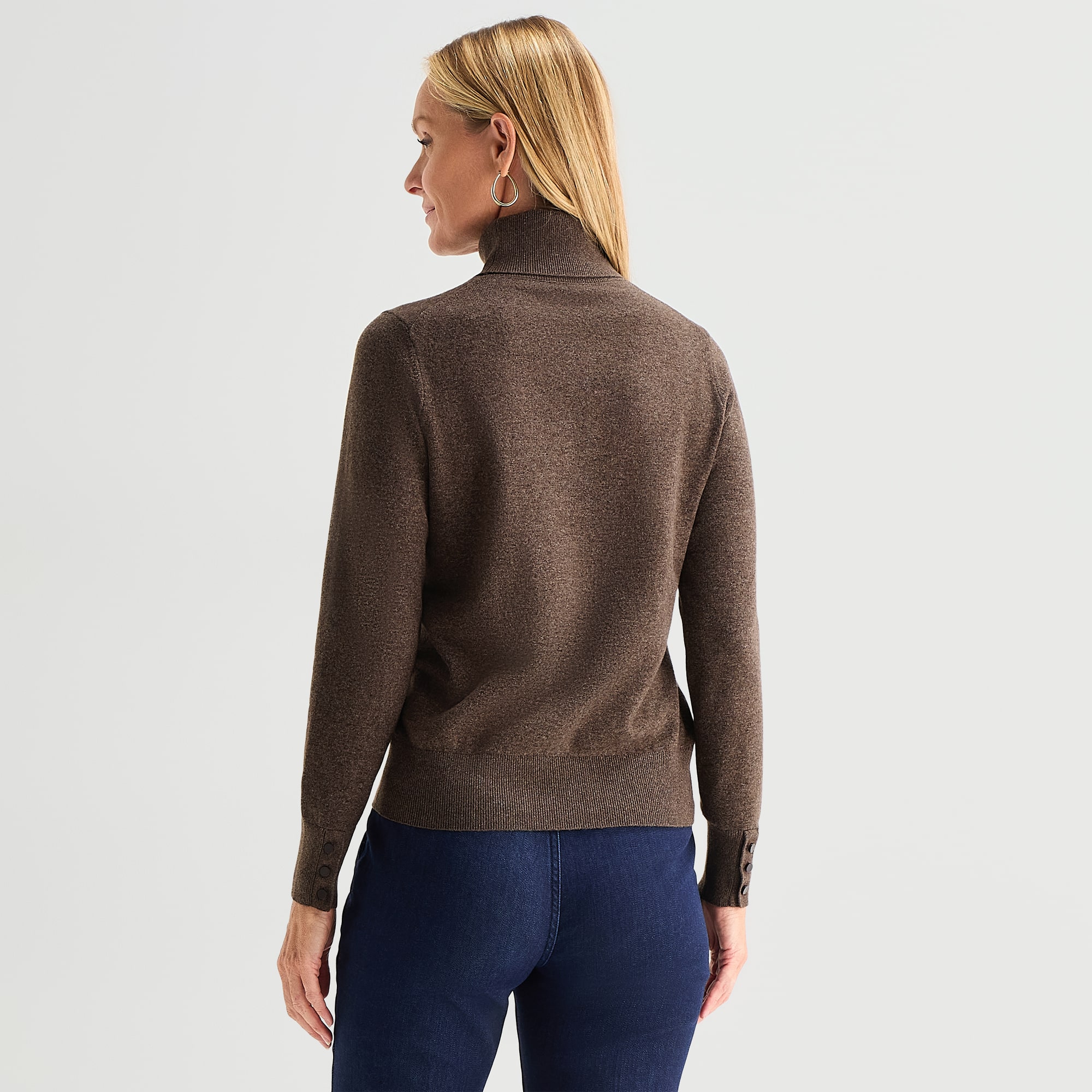 Liz Claiborne Luxe Womens Turtleneck Long Sleeve Pullover Sweater