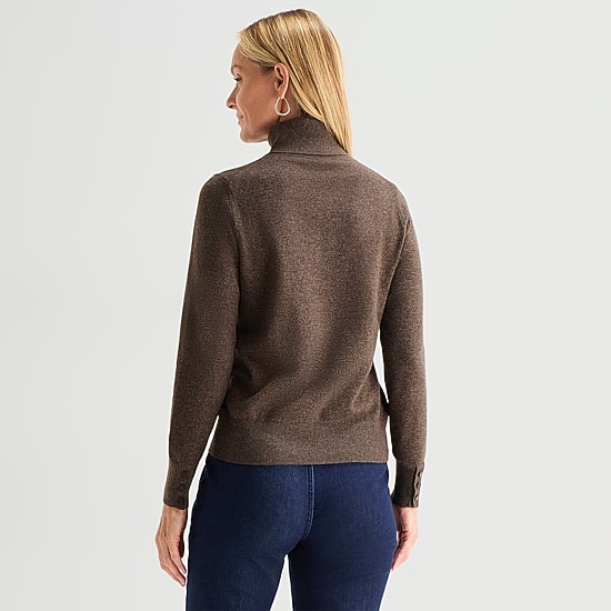Liz Claiborne Luxe Womens Turtleneck Long Sleeve Pullover Sweater