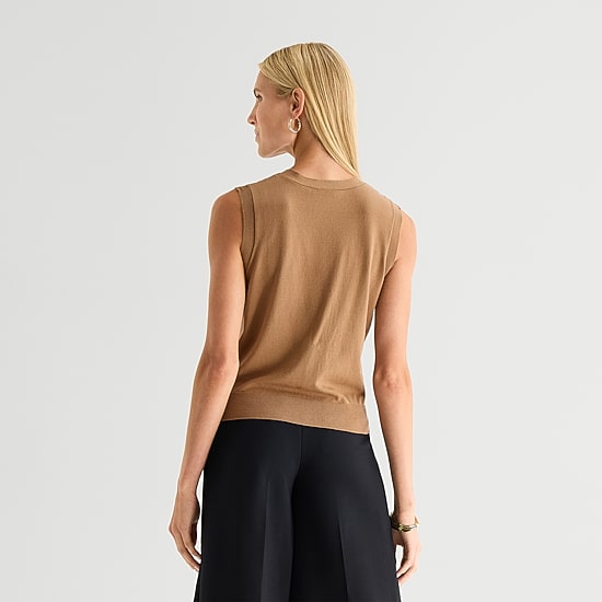 Worthington Womens V Neck Button Sweater Vest
