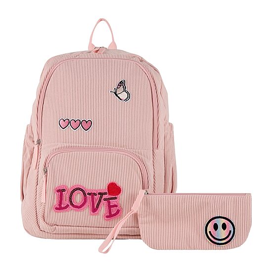 Cudlie Trendy Corduroy 2-pc Backpack with Pencil Case and Patches