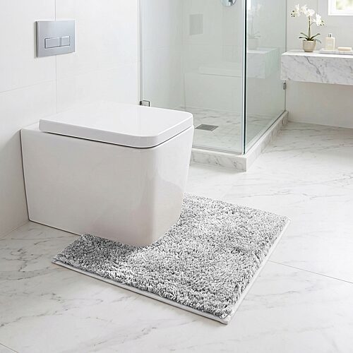 Better Trends Haven Collection Bath Rug In Silver