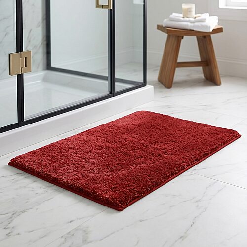 Better Trends Haven Collection Bath Rug In Red