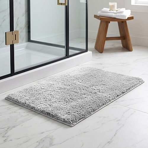 Better Trends Haven Collection Bath Rug In Silver