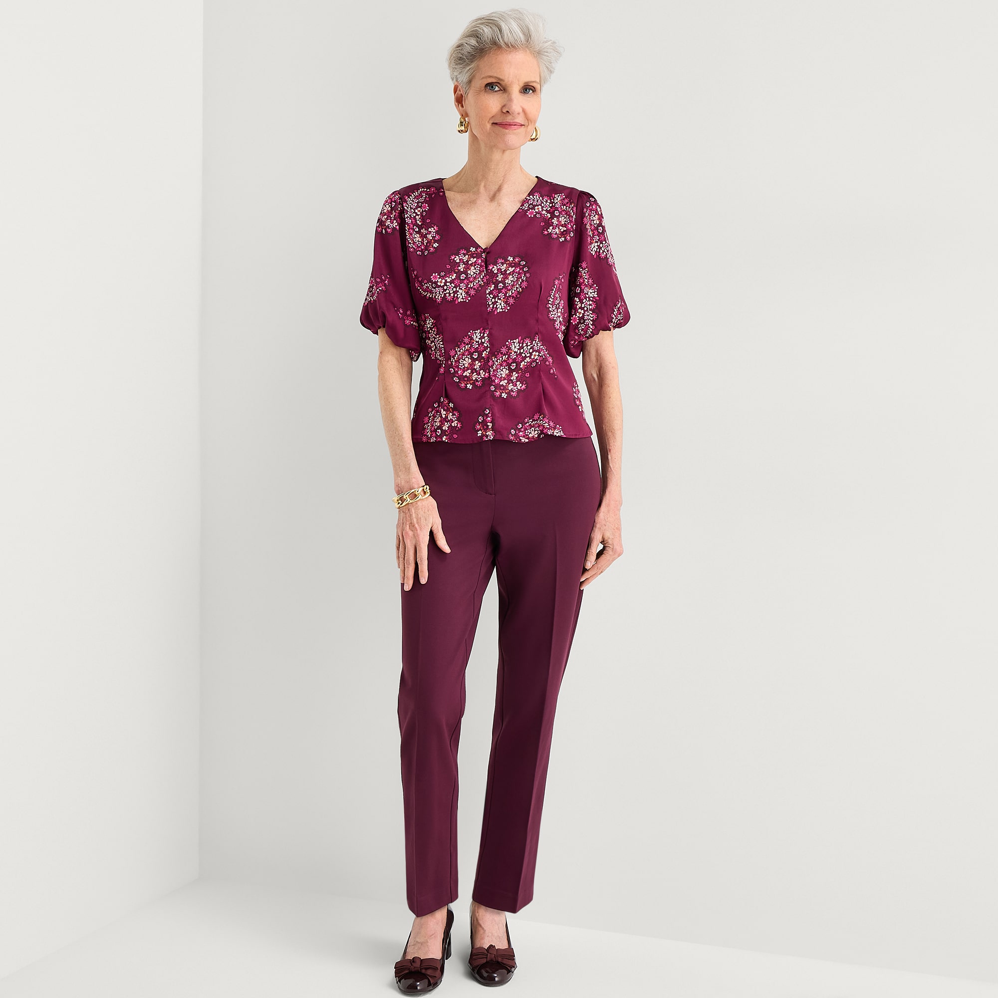 Liz Claiborne Womens V Neck Short Sleeve Blouse