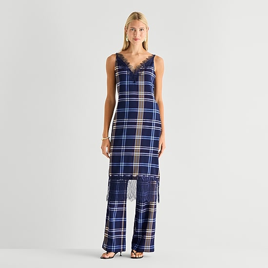 Worthington Womens Sleeveless Plaid Slip Dress