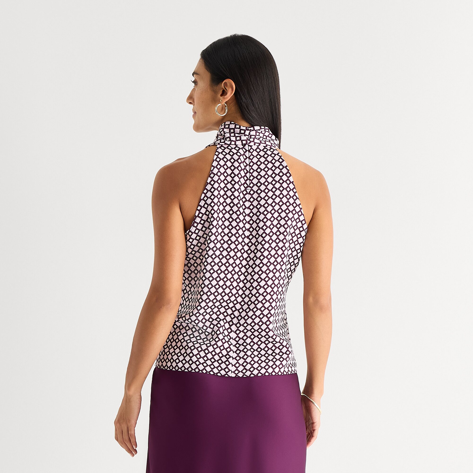 Worthington Womens Halter Neck Sleeveless Blouse