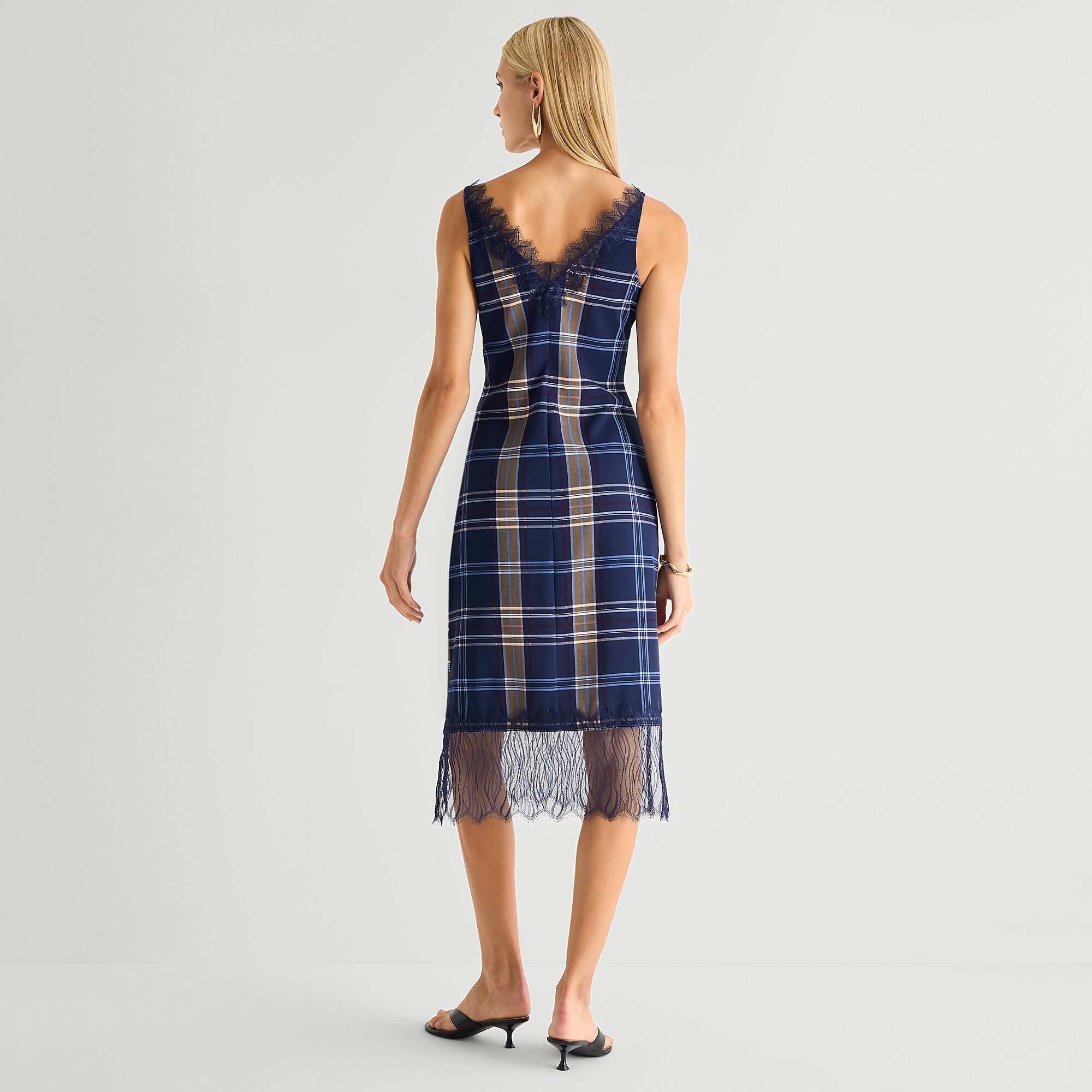 Worthington Womens Sleeveless Plaid Slip Dress