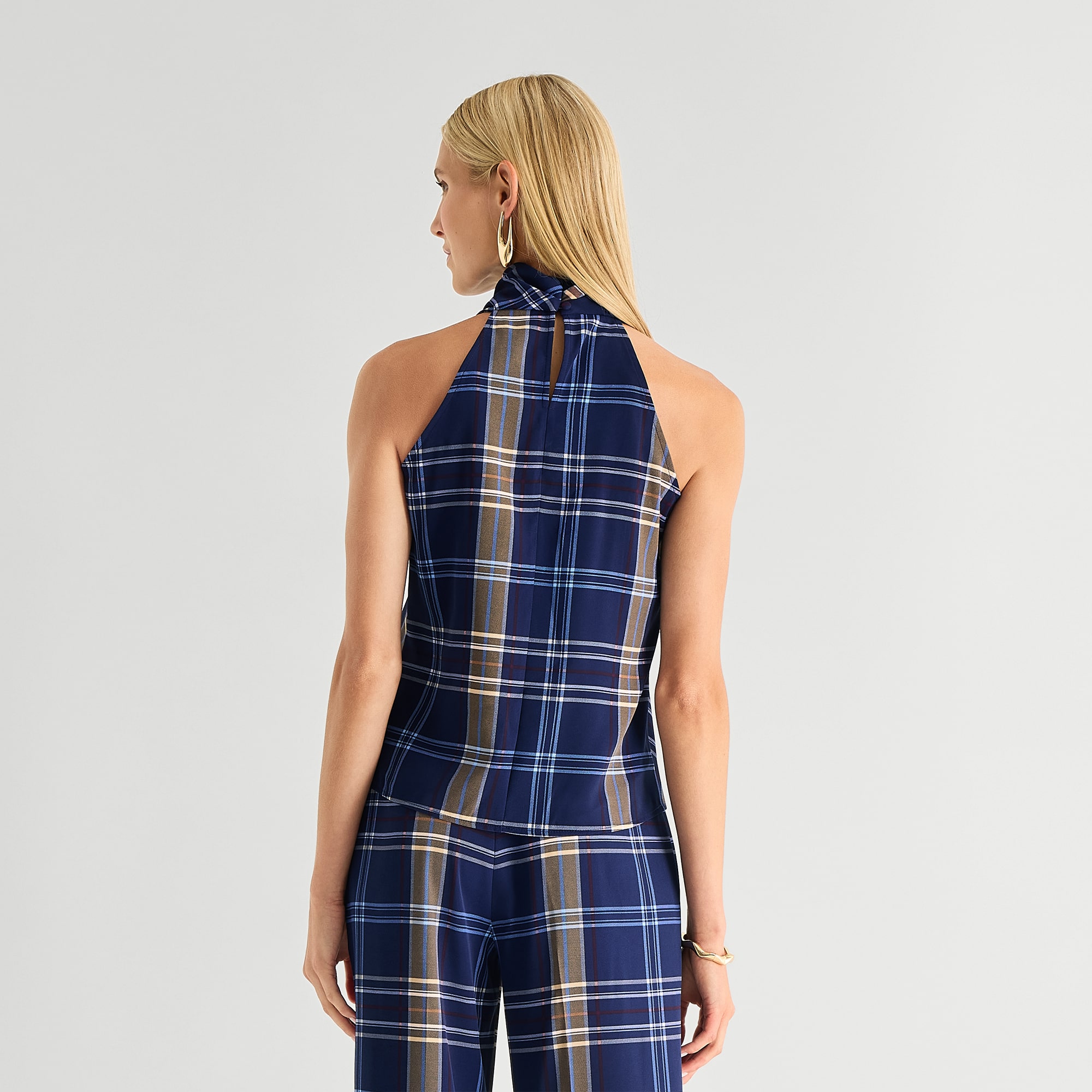 Worthington Womens Halter Neck Sleeveless Blouse