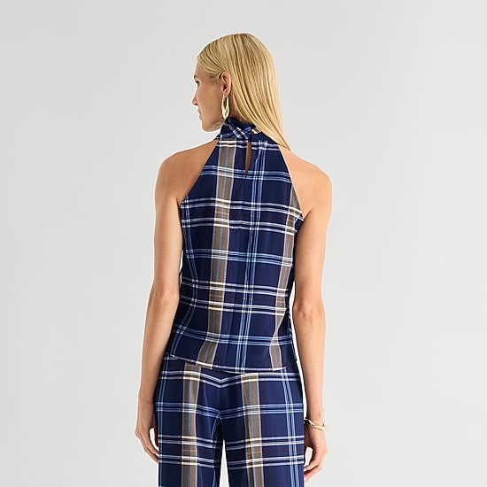 Worthington Womens Halter Neck Sleeveless Blouse