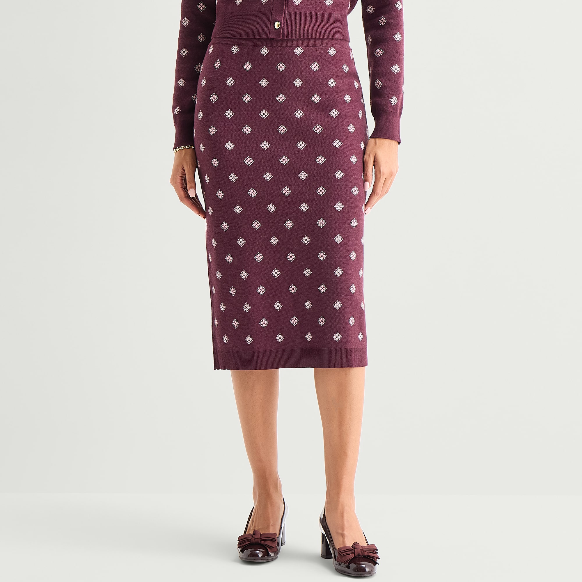 Liz Claiborne Womens High Rise Midi Sweater Pencil Skirt