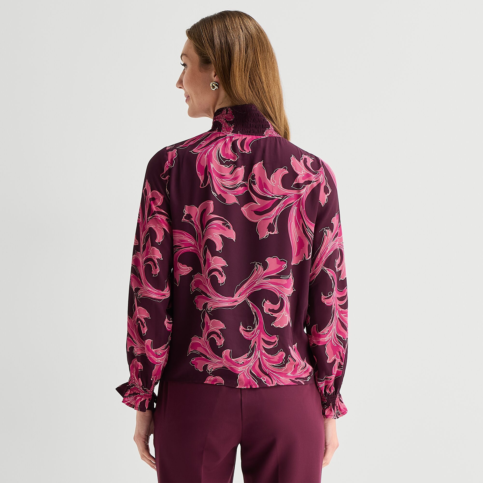 Liz Claiborne Womens Mock Neck Long Sleeve Blouse