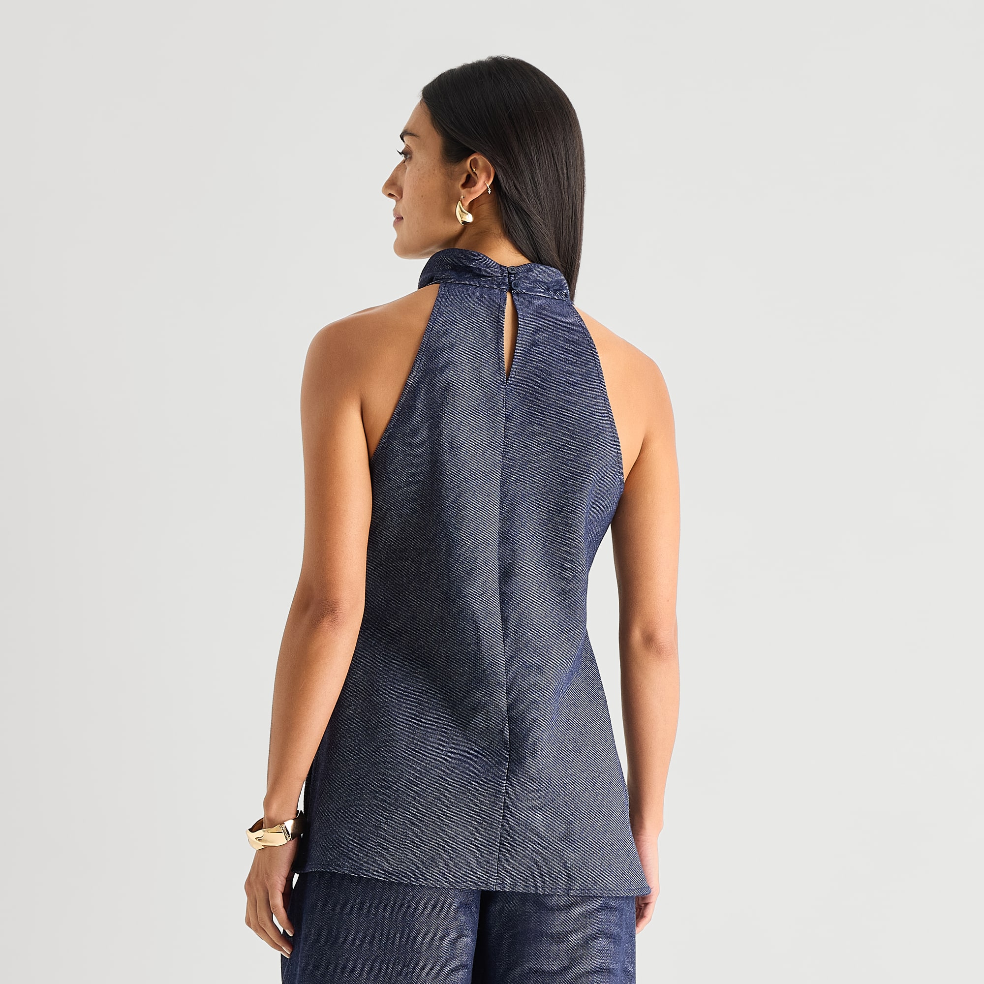 Worthington Womens Halter Neck Sleeveless Blouse