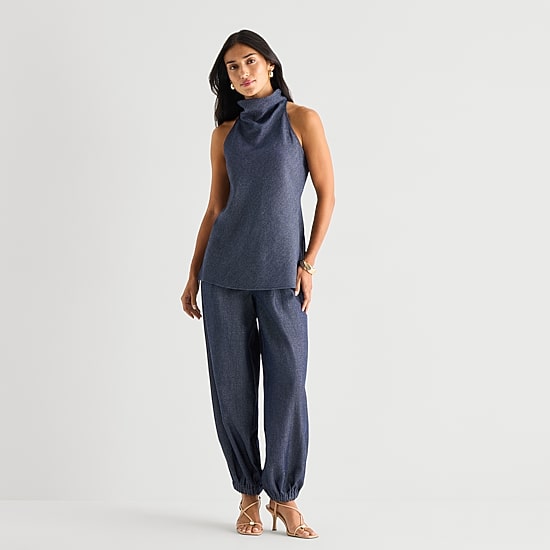 Worthington Womens Halter Neck Sleeveless Blouse
