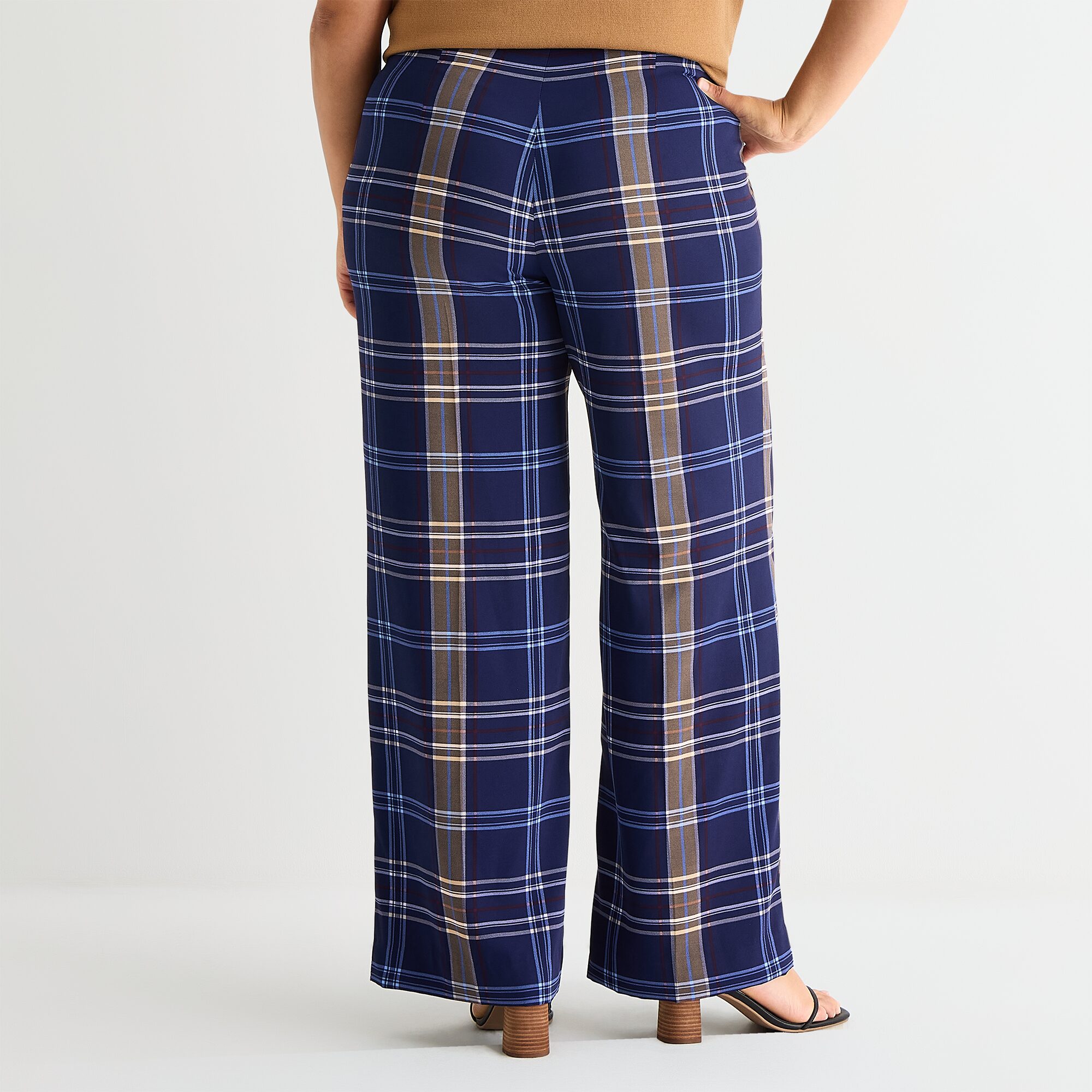 Worthington Womens Plus Wide Leg High Rise Trouser
