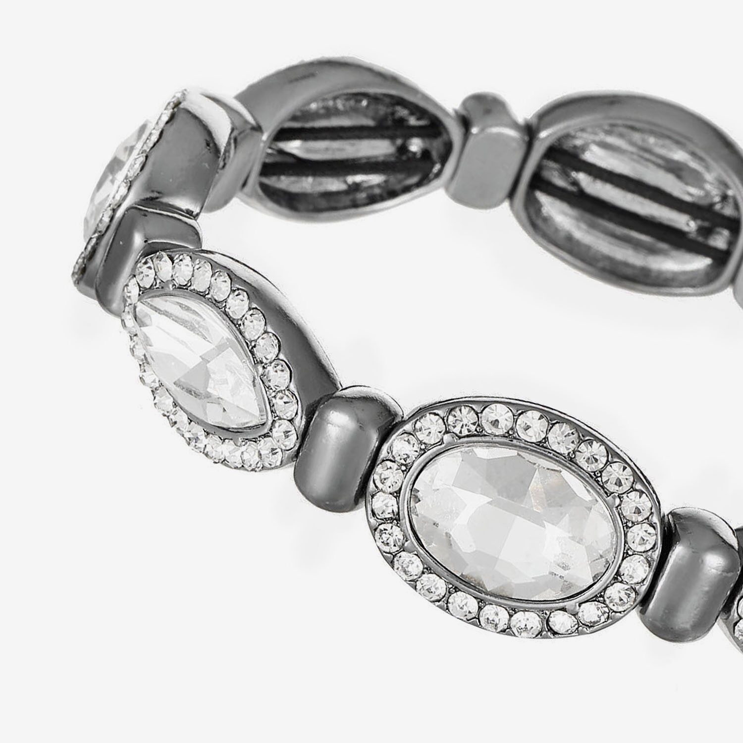 Monet Jewelry Womens Red Glass Oval Stretch Bracelet