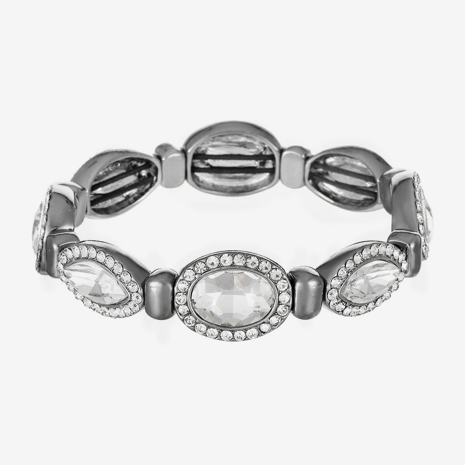 Monet Jewelry Womens Red Glass Oval Stretch Bracelet
