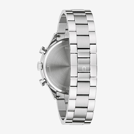 Bulova Misc Classic Mens Chronograph Silver Tone Stainless Steel Bracelet Watch 96a324