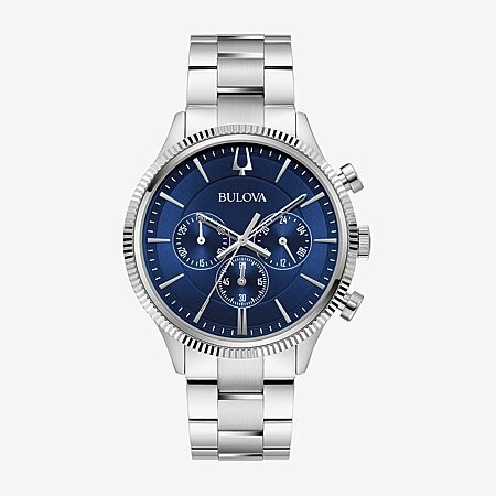 Bulova Classic Mens Silver Tone Stainless Steel Bracelet Watch 96b149
