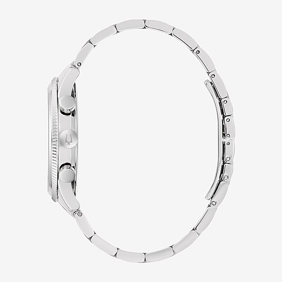 Bulova Misc Classic Mens Chronograph Silver Tone Stainless Steel Bracelet Watch 96a324