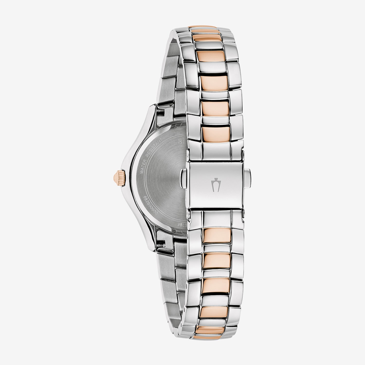 Bulova Misc Crystal Womens Two Tone Stainless Steel Bracelet Watch 98l346