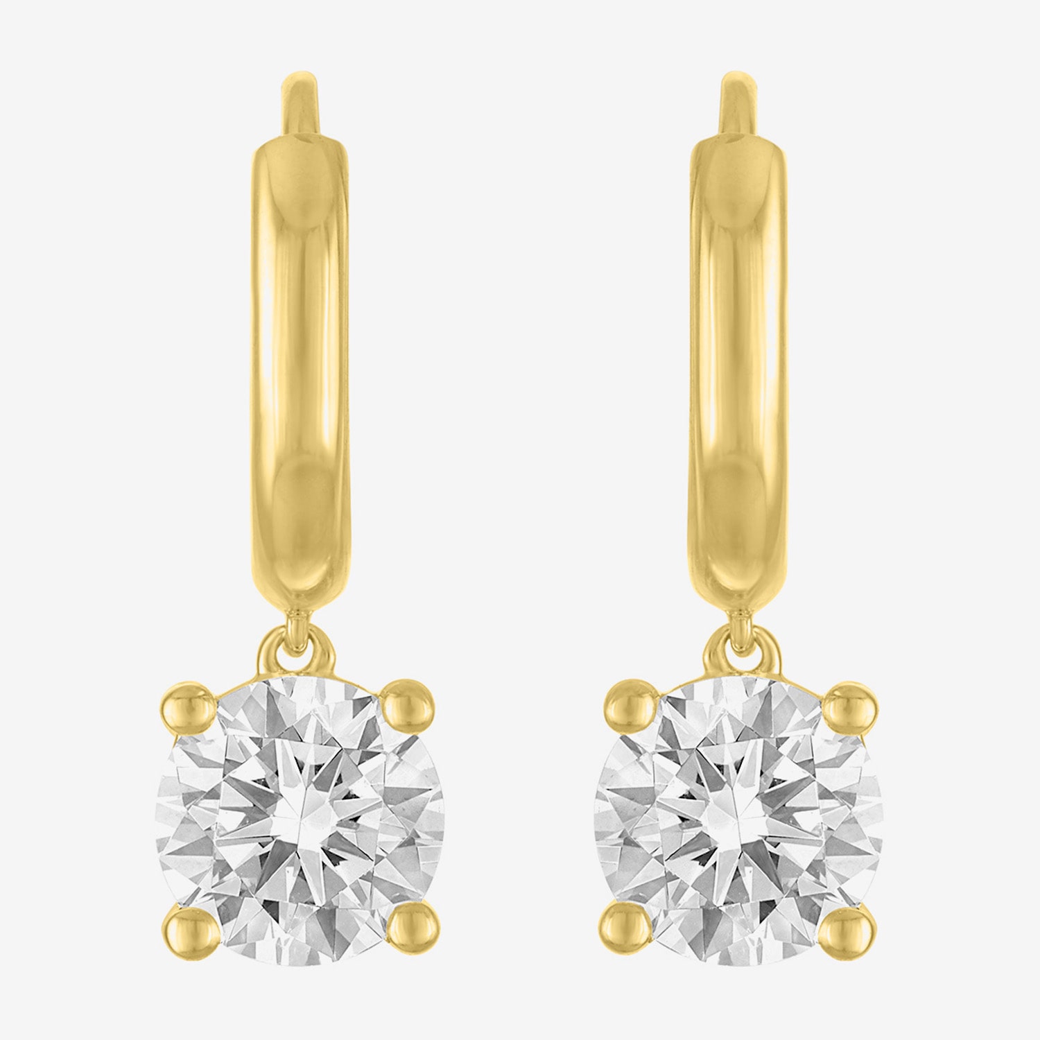 (E-F / Vs1-Vs2) Womens 2 CT. T.W. Lab Grown White Diamond 10K Gold 19.6mm Hoop Earrings