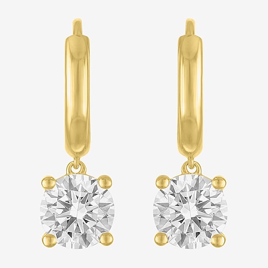 (E-F / Vs1-Vs2) Womens 2 CT. T.W. Lab Grown White Diamond 10K Gold 19.6mm Round Hoop Earrings