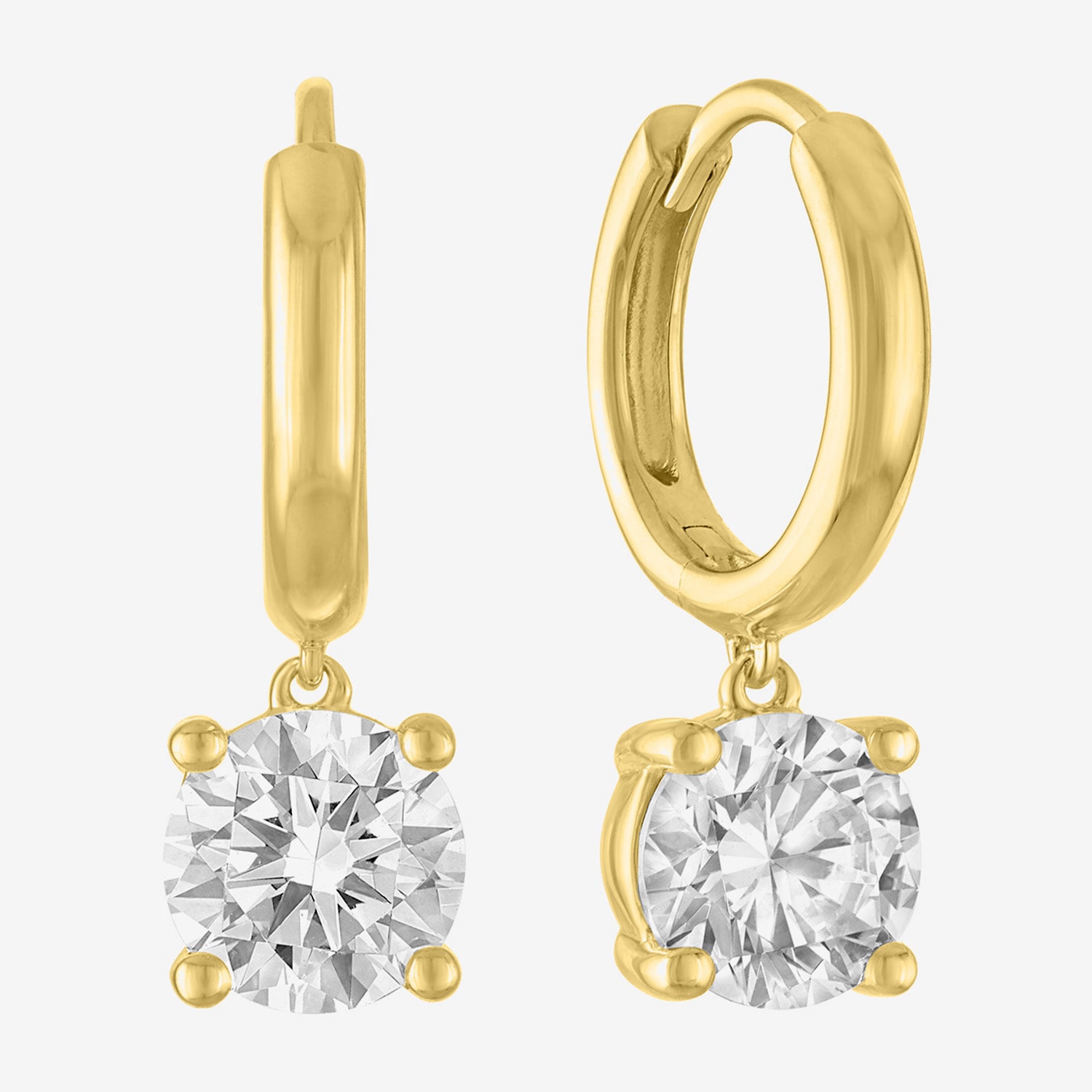 (E-F / Vs1-Vs2) Womens 2 CT. T.W. Lab Grown White Diamond 10K Gold 19.6mm Hoop Earrings