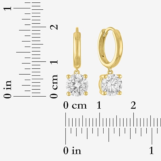 (E-F / Vs1-Vs2) Womens 2 CT. T.W. Lab Grown White Diamond 10K Gold 19.6mm Round Hoop Earrings