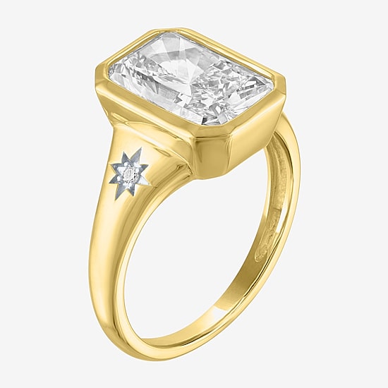 Bridal Addiction (E-F / Vs1-Vs2) Womens 4 CT. T.W. Lab Grown White Diamond 14K Gold Rectangular 3-Stone Engagement Ring