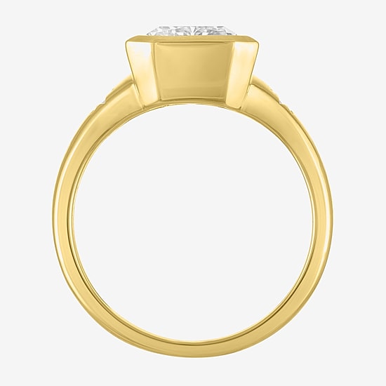 Bridal Addiction (E-F / Vs1-Vs2) Womens 4 CT. T.W. Lab Grown White Diamond 14K Gold Rectangular 3-Stone Engagement Ring