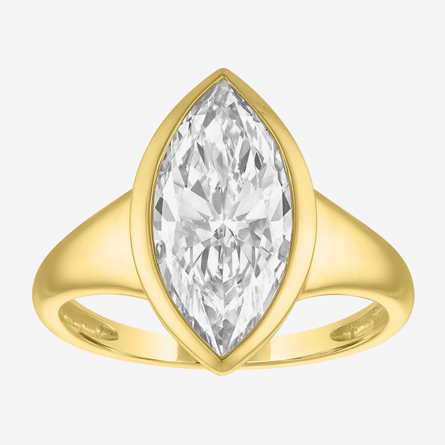 Bridal Addiction (E-F / Vs1-Vs2) Womens CT. Lab Grown White Diamond 14K Gold Marquise Solitaire Engagement Ring