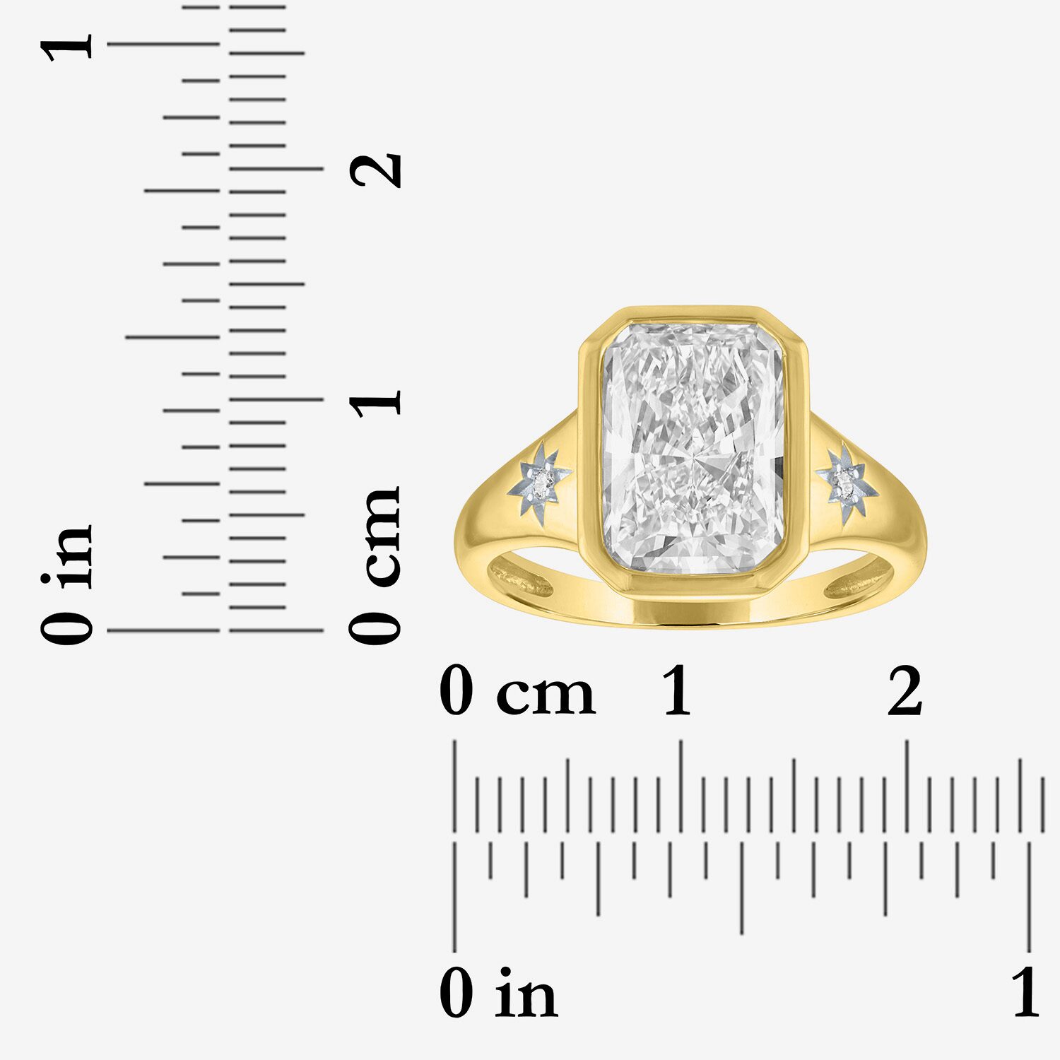 Bridal Addiction (E-F / Vs1-Vs2) Womens 4 CT. T.W. Lab Grown White Diamond 14K Gold Rectangular 3-Stone Engagement Ring