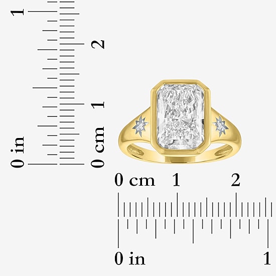 Bridal Addiction (E-F / Vs1-Vs2) Womens 4 CT. T.W. Lab Grown White Diamond 14K Gold Rectangular 3-Stone Engagement Ring