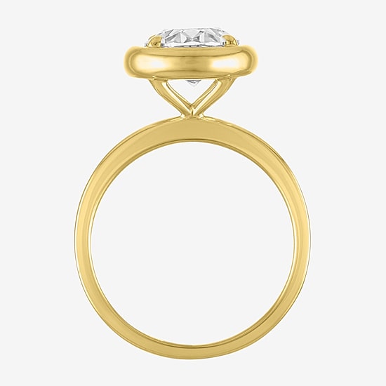 Bridal Addiction (E-F / Vs1-Vs2) Womens 3 CT. Lab Grown White Diamond 14K Gold Oval Solitaire Engagement Ring
