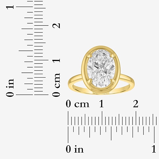 Bridal Addiction (E-F / Vs1-Vs2) Womens 3 CT. Lab Grown White Diamond 14K Gold Oval Solitaire Engagement Ring