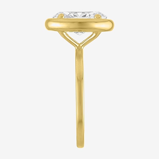 Bridal Addiction (E-F / Vs1-Vs2) Womens 3 CT. Lab Grown White Diamond 14K Gold Oval Solitaire Engagement Ring