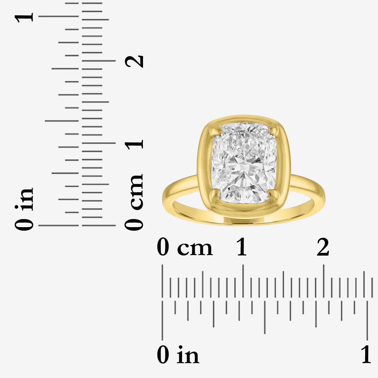 Bridal Addiction (E-F / Vs1-Vs2) Womens 3 CT. Lab Grown White Diamond 14K Gold Cushion Solitaire Engagement Ring