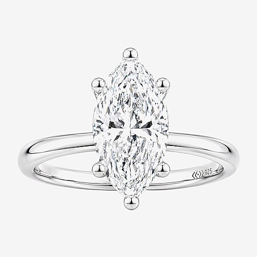 Modern Bride (f / Vs2) Womens 1 1/2 Ct. T.w. Lab Grown White Diamond Sterling Silver Marquise Side Stone Engageme