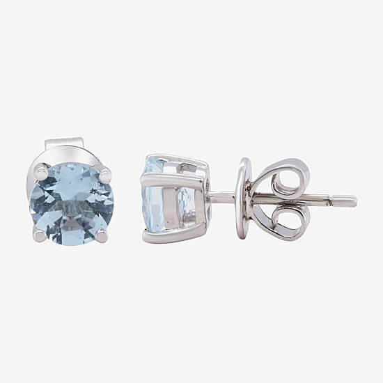 LIMITED QUANTITIES  Genuine Aquamarine Sterling Silver Stud Earrings