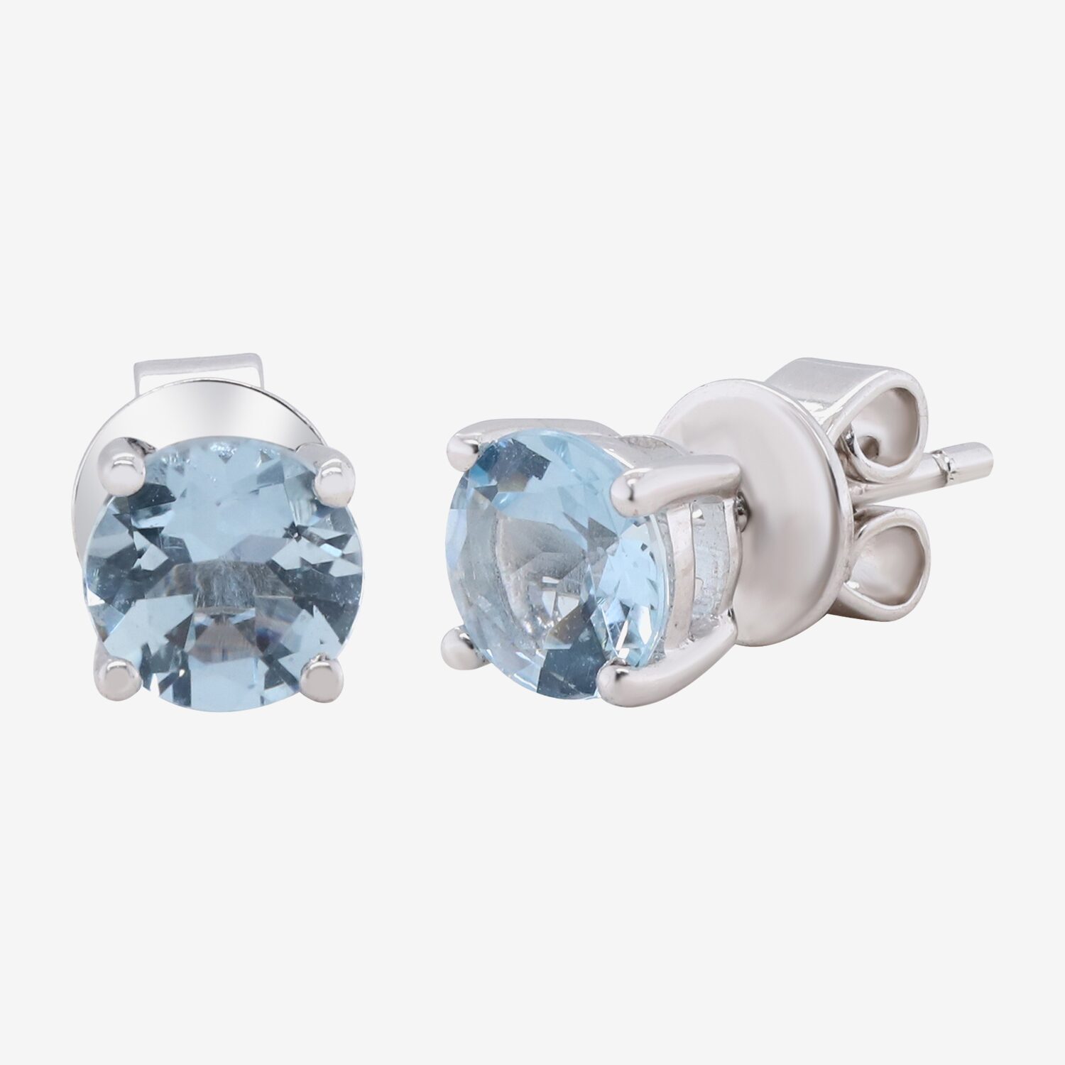 LIMITED QUANTITIES  Genuine Aquamarine Sterling Silver Stud Earrings