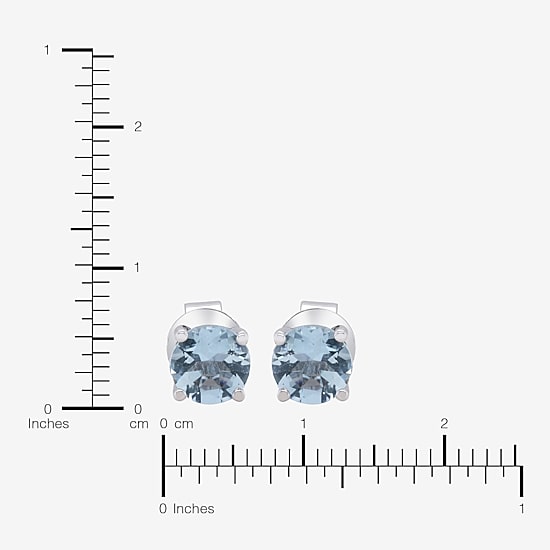 LIMITED QUANTITIES  Genuine Aquamarine Sterling Silver Stud Earrings