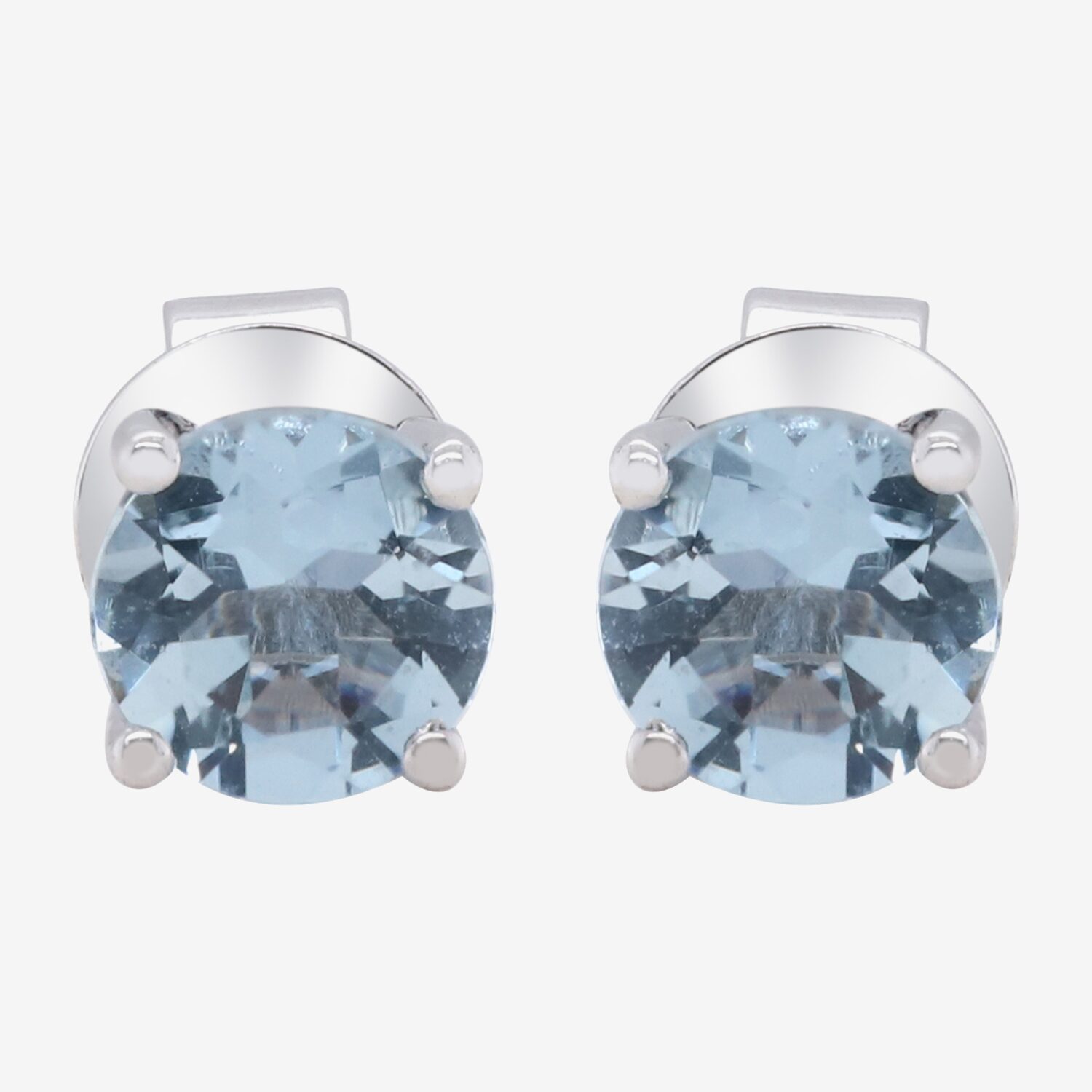 LIMITED QUANTITIES  Genuine Aquamarine Sterling Silver Stud Earrings