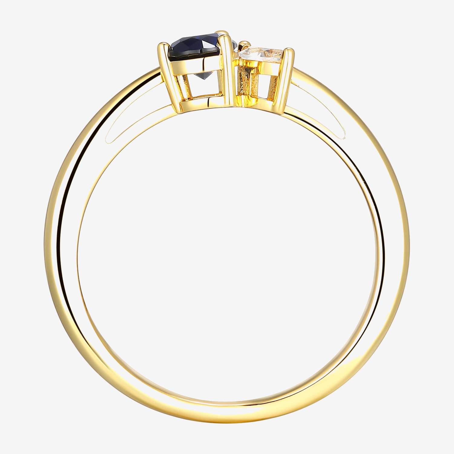 Womens Lab Created Blue Sapphire 18K Gold Over Silver Pear Cocktail Ring