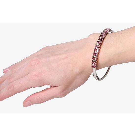 LIMITED QUANTITIES  Genuine Pink Tourmaline Sterling Silver Bangle