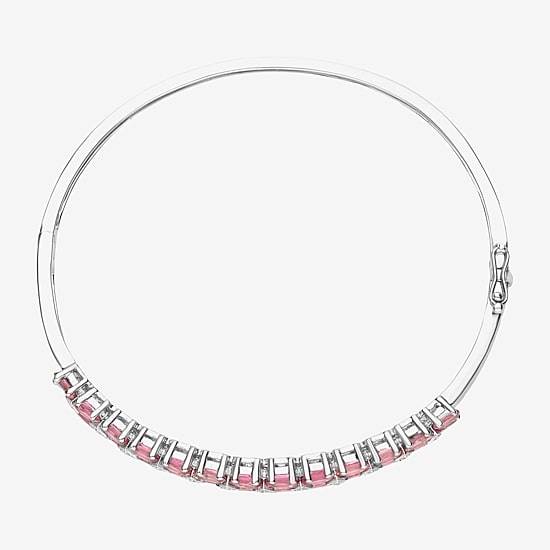 LIMITED QUANTITIES  Genuine Pink Tourmaline Sterling Silver Bangle