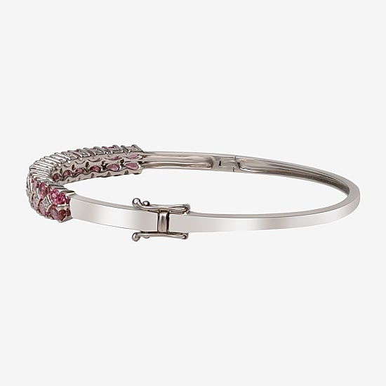 LIMITED QUANTITIES  Genuine Pink Tourmaline Sterling Silver Bangle