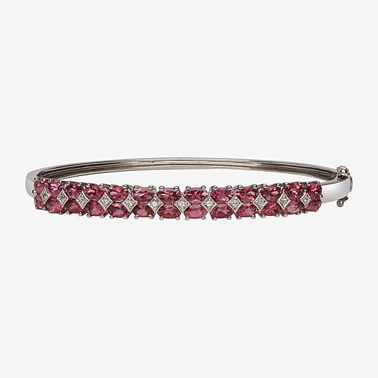 LIMITED QUANTITIES  Genuine Pink Tourmaline Sterling Silver Bangle